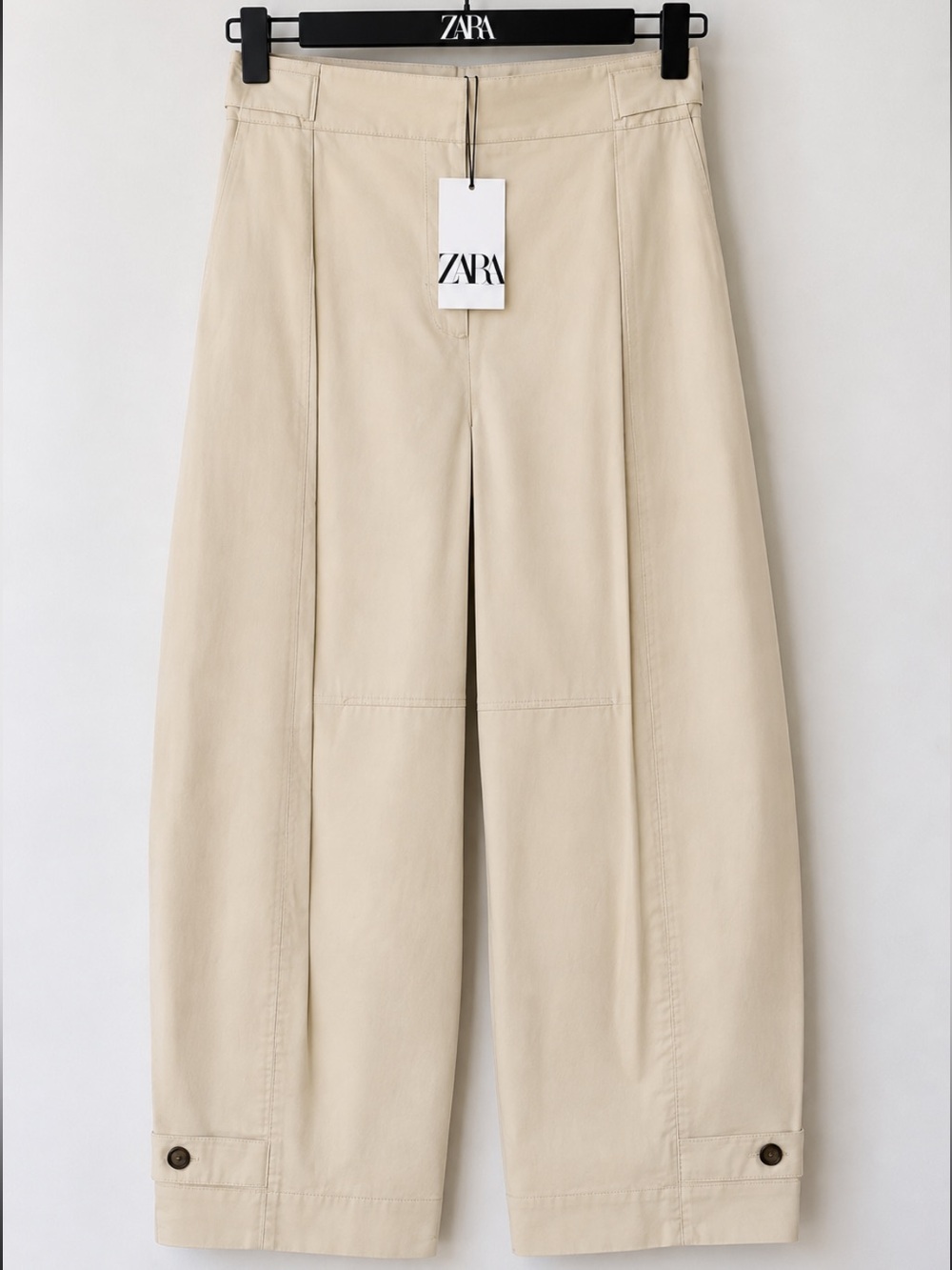 Zara NWT barrel pants with adjustable hem 4043/042 Medium - Picture 4 of 4